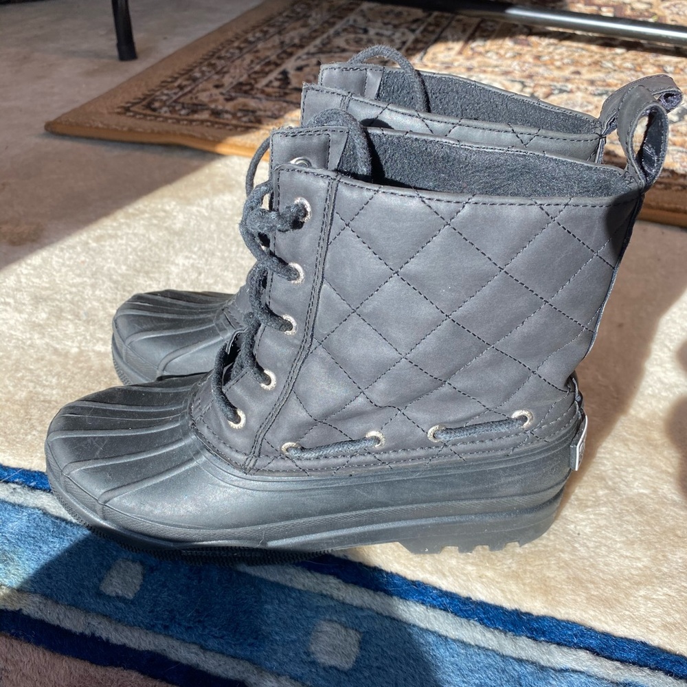 Women’s Sperry Gosling Quilted Waterproof Boots size 7 gray grey boot shoes